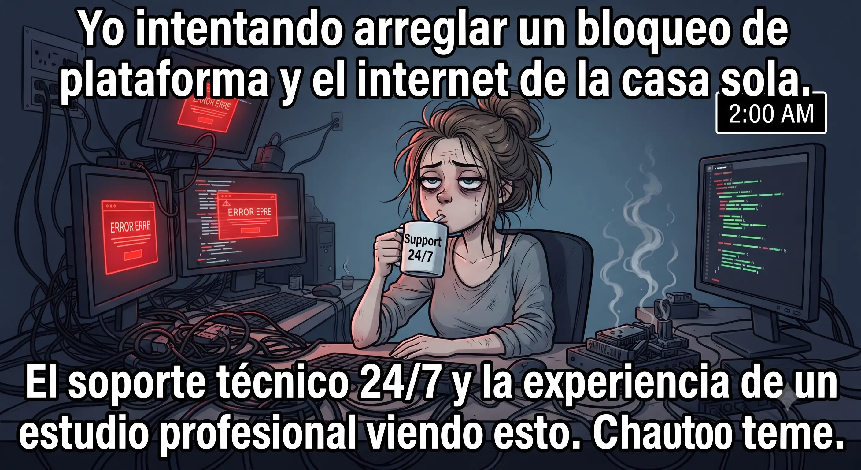 Ilustración sobre intentar resolver todo sola sin un estudio profesional